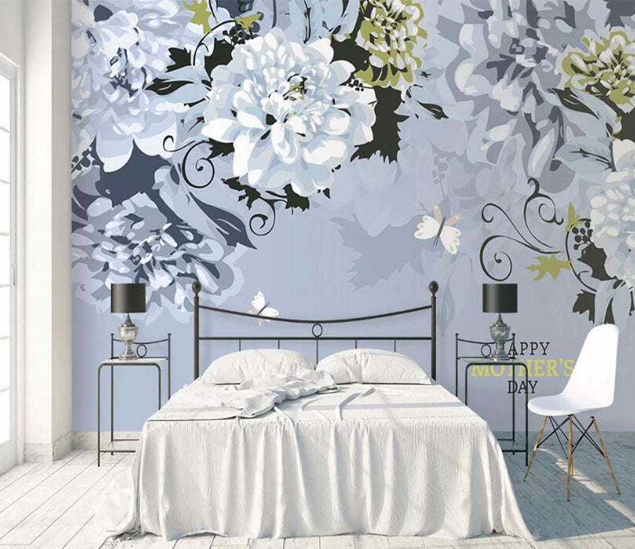 3D White Peony WC2425 Wall Murals