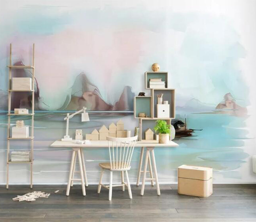 3D Boat Lake WG573 Wall Murals