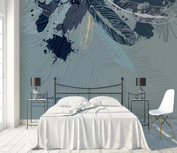 3D Graffiti Feather WC2063 Wall Murals