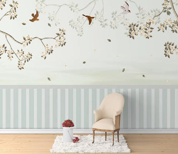 3D Petal Magpie WC2450 Wall Murals