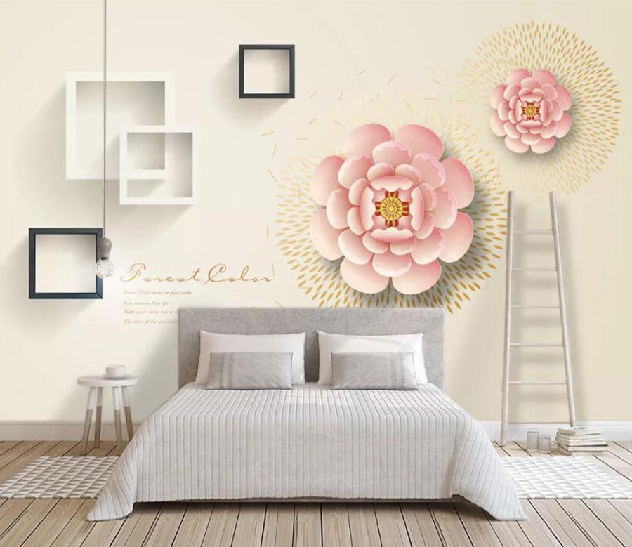 3D Square Flower WC2437 Wall Murals