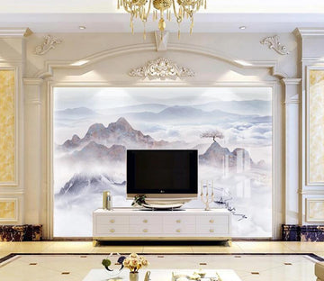 3D Cloud Lake Boat WC2591 Wall Murals