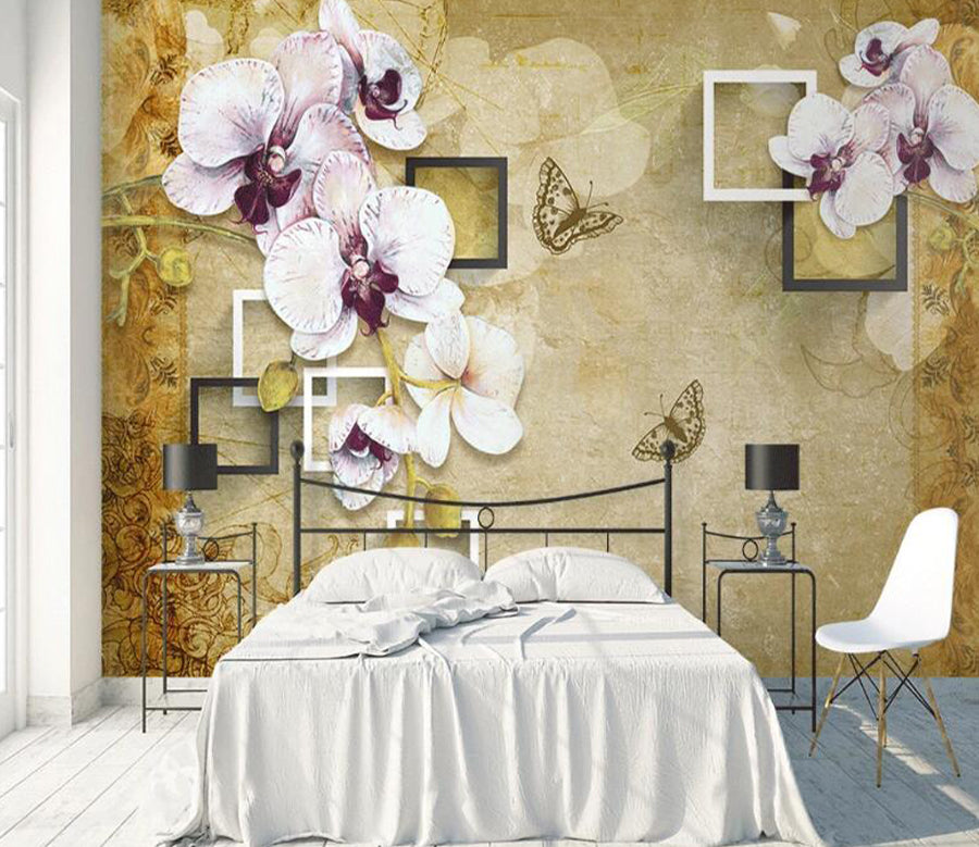 3D Violet Butterfly WC1443 Wall Murals