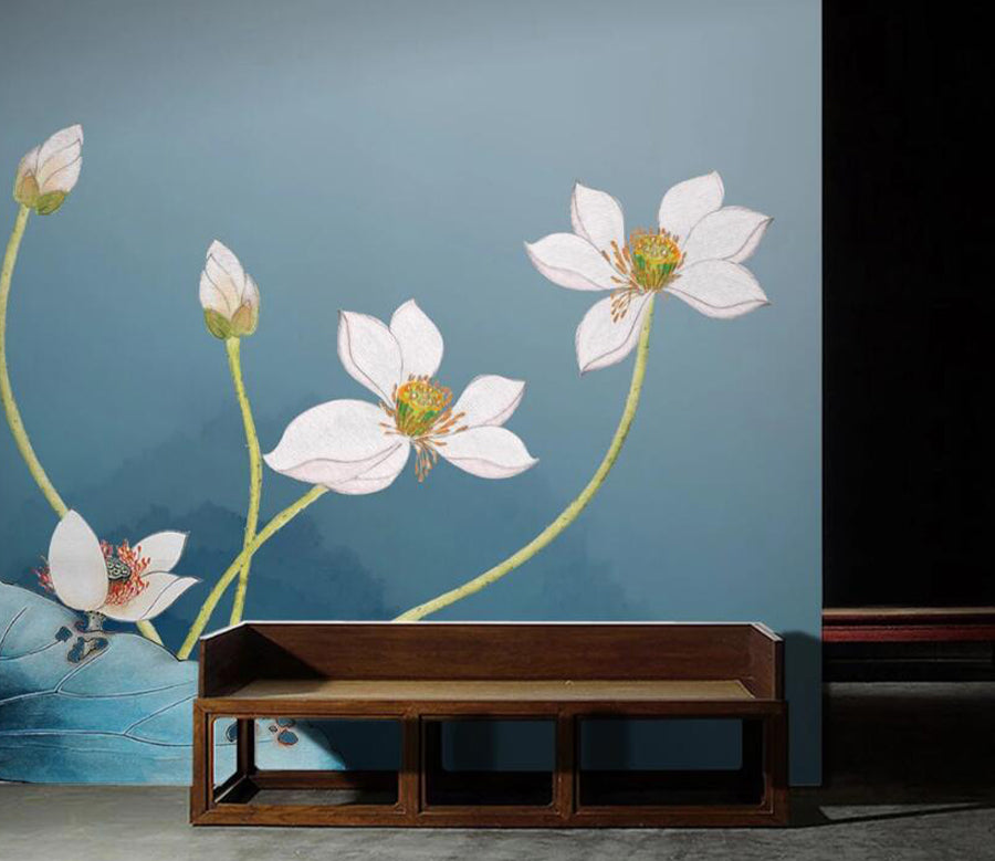 3D Lotus Leaf WC2231 Wall Murals