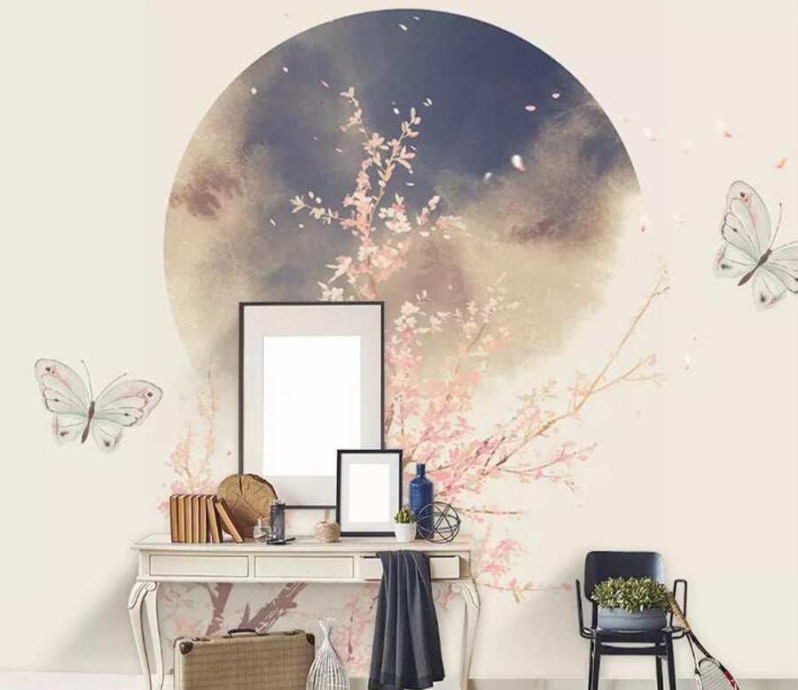 3D Moon Butterfly WG520 Wall Murals