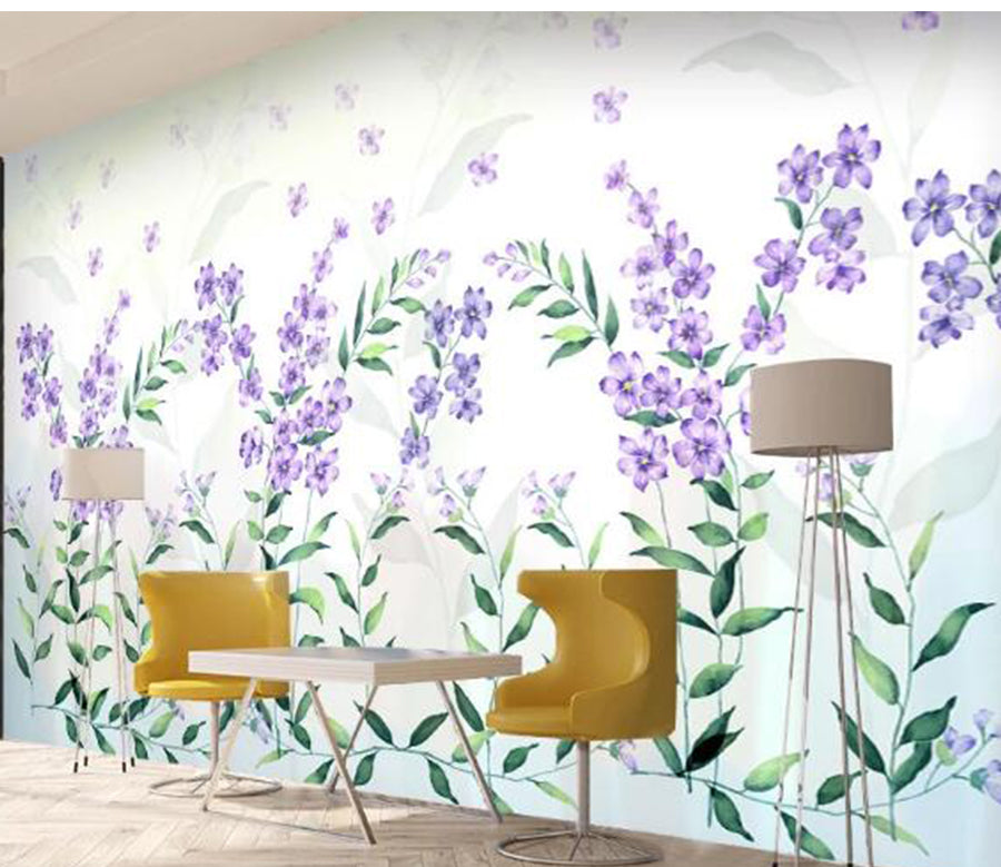 3D Purple Petals WC1396 Wall Murals