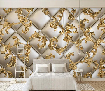 3D Golden Pattern WC1333 Wall Murals