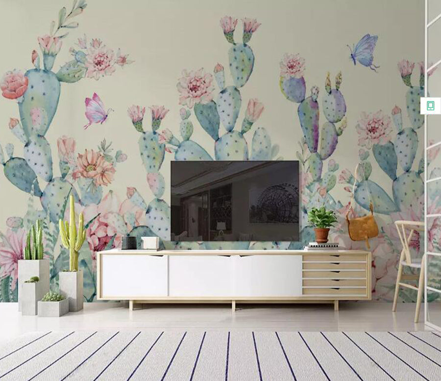 3D Cactus Flower WG759 Wall Murals