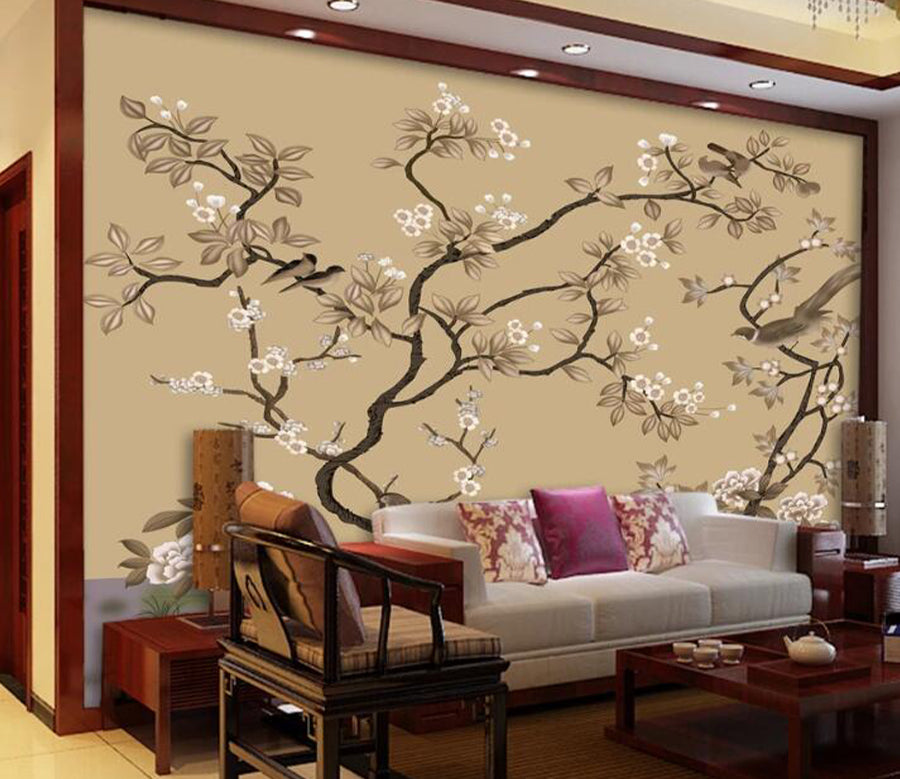 3D Bird Bloom WC1294 Wall Murals