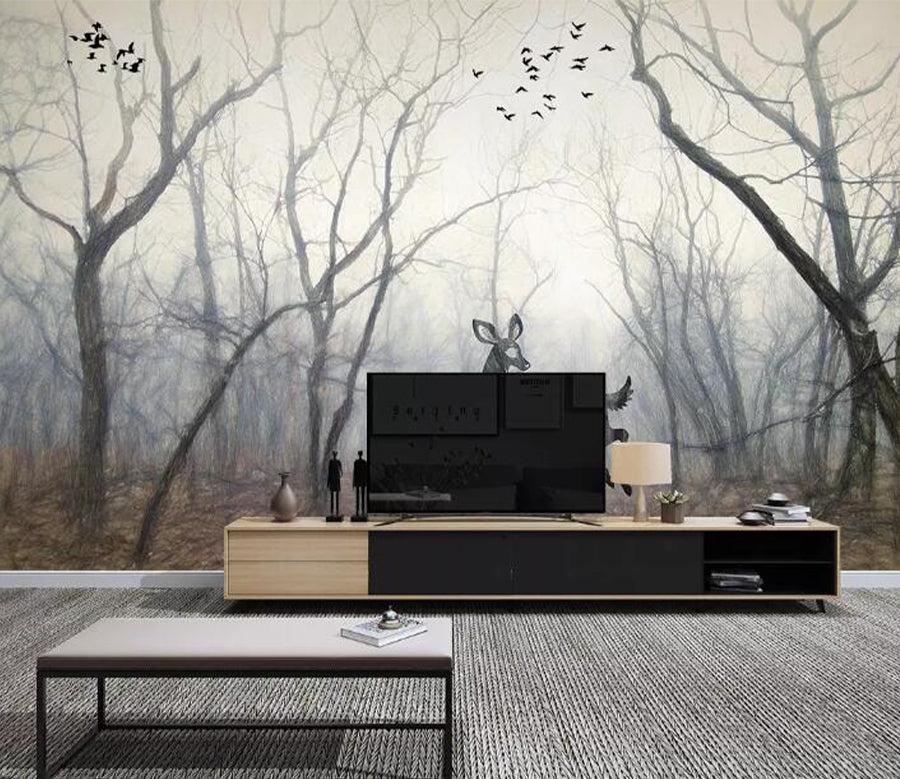 3D Forest Sika Deer WG954 Wall Murals