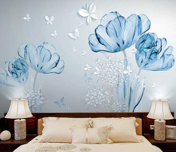 3D Flower Butterfly WC2025 Wall Murals