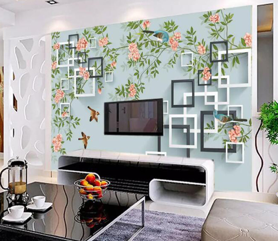 3D Floral Bird WG484 Wall Murals