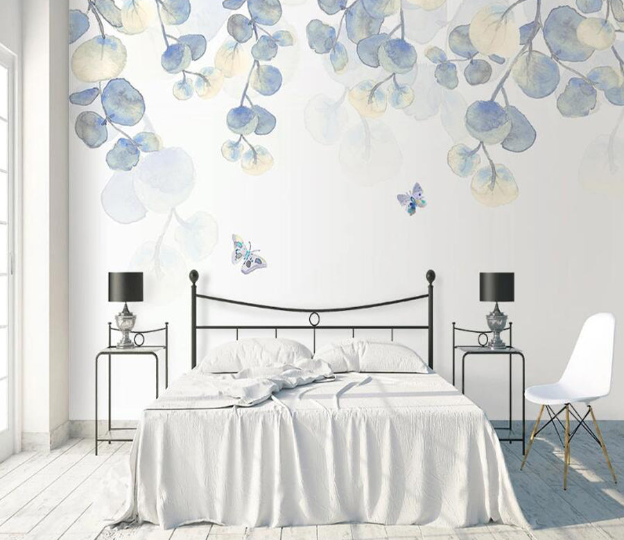 3D Painted Leaves WC2155 Wall Murals