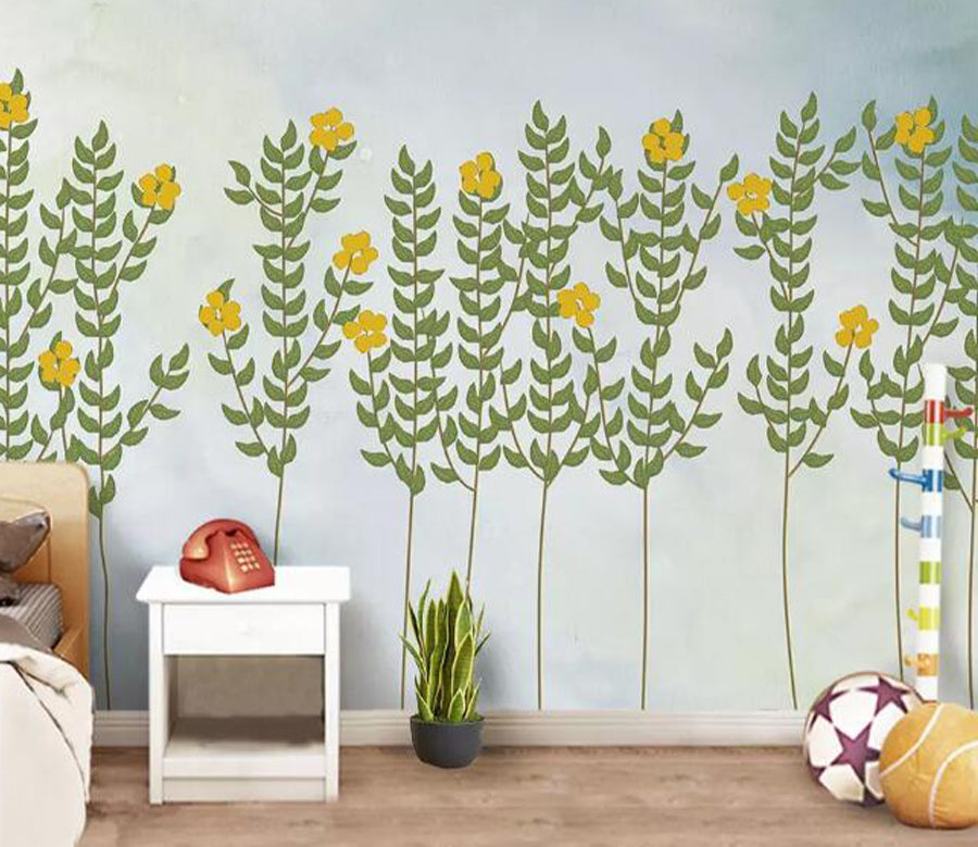 3D Yellow Flower WG721 Wall Murals