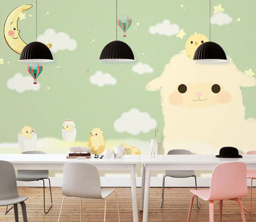 3D Moon Chick WC1468 Wall Murals