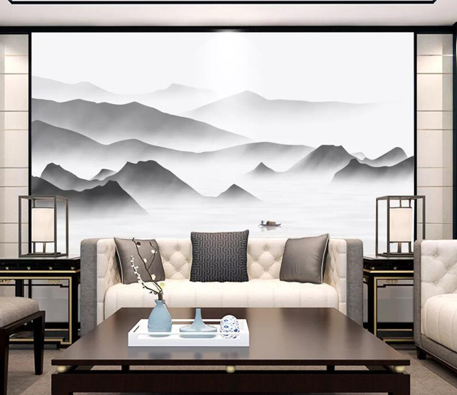 3D Foggy Hillside WC2532 Wall Murals