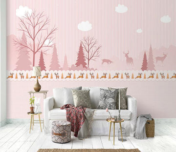 3D Cartoon Deer WC2130 Wall Murals