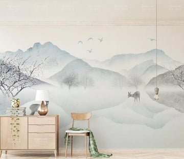 3D Mountain Deer WG695 Wall Murals