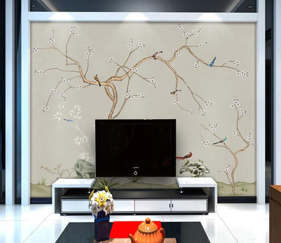 3D Stone Plum WC1327 Wall Murals