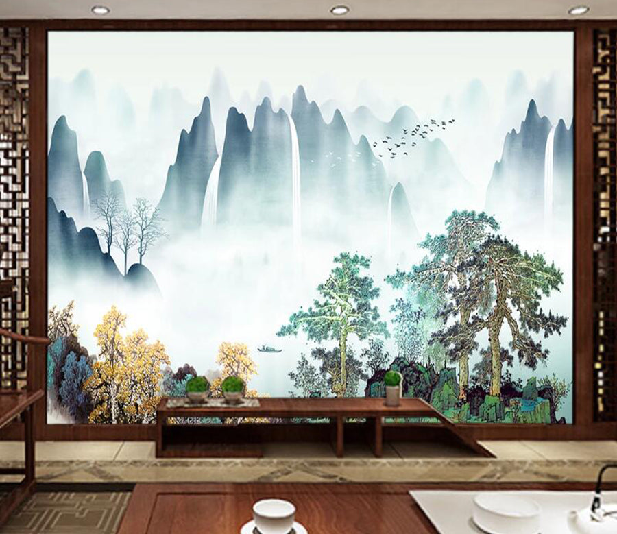 3D Mountain Peak WC1970 Wall Murals