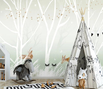 3D White Tree WC2592 Wall Murals