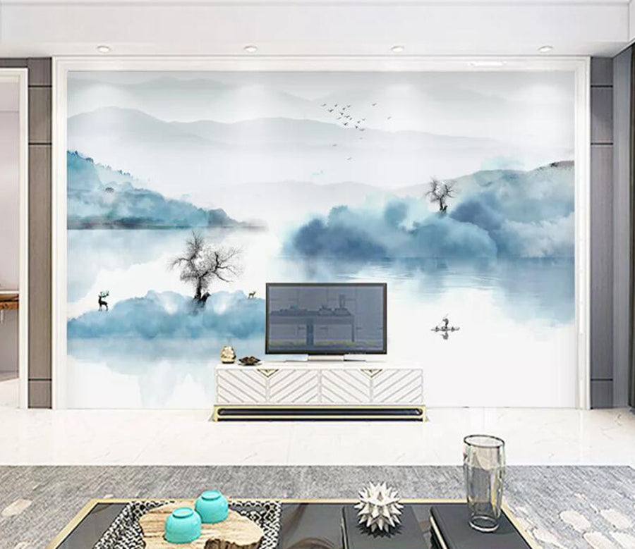 3D Fisherman River WC1815 Wall Murals