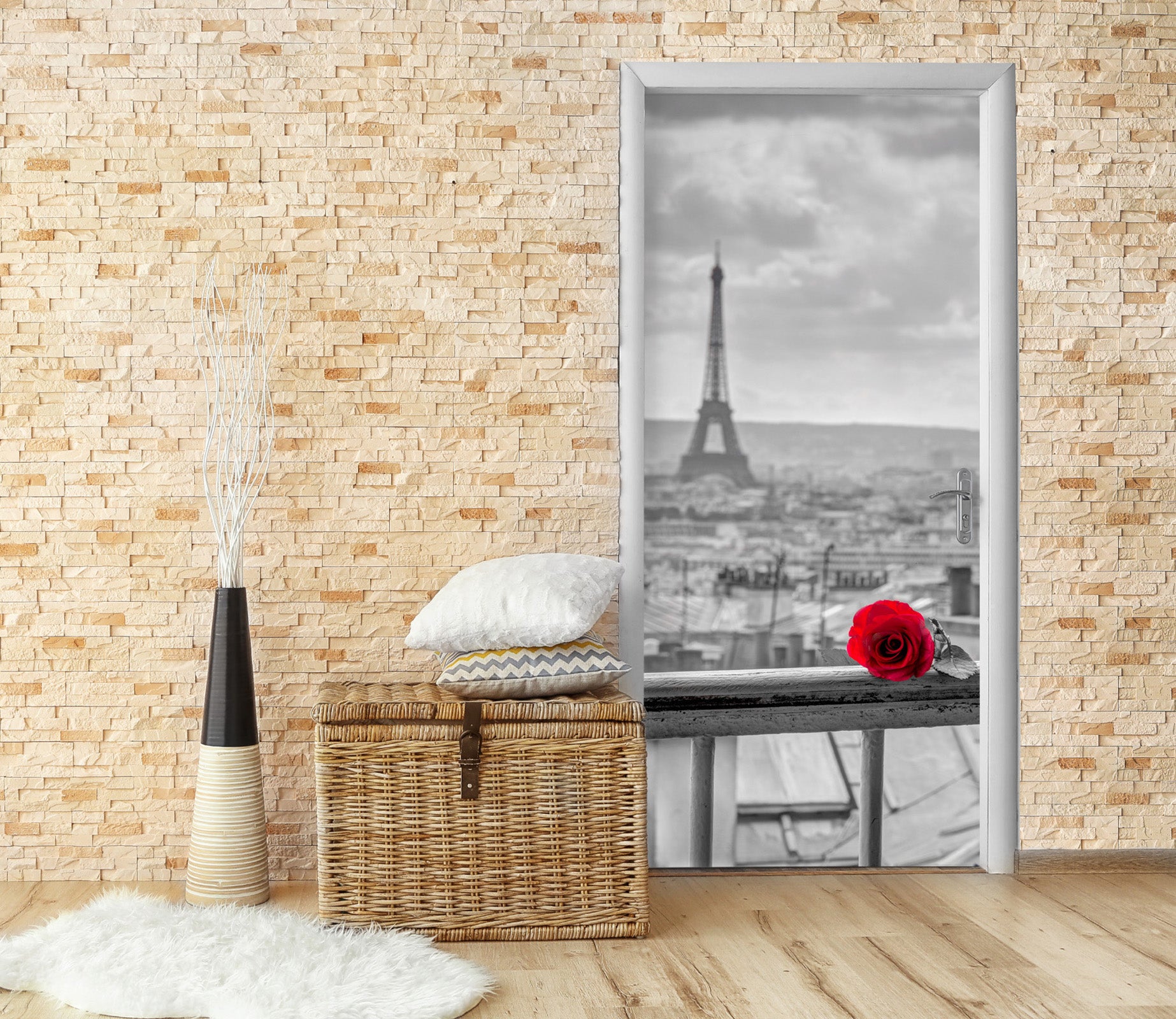 3D Eiffel Tower 101166 Assaf Frank Door Mural