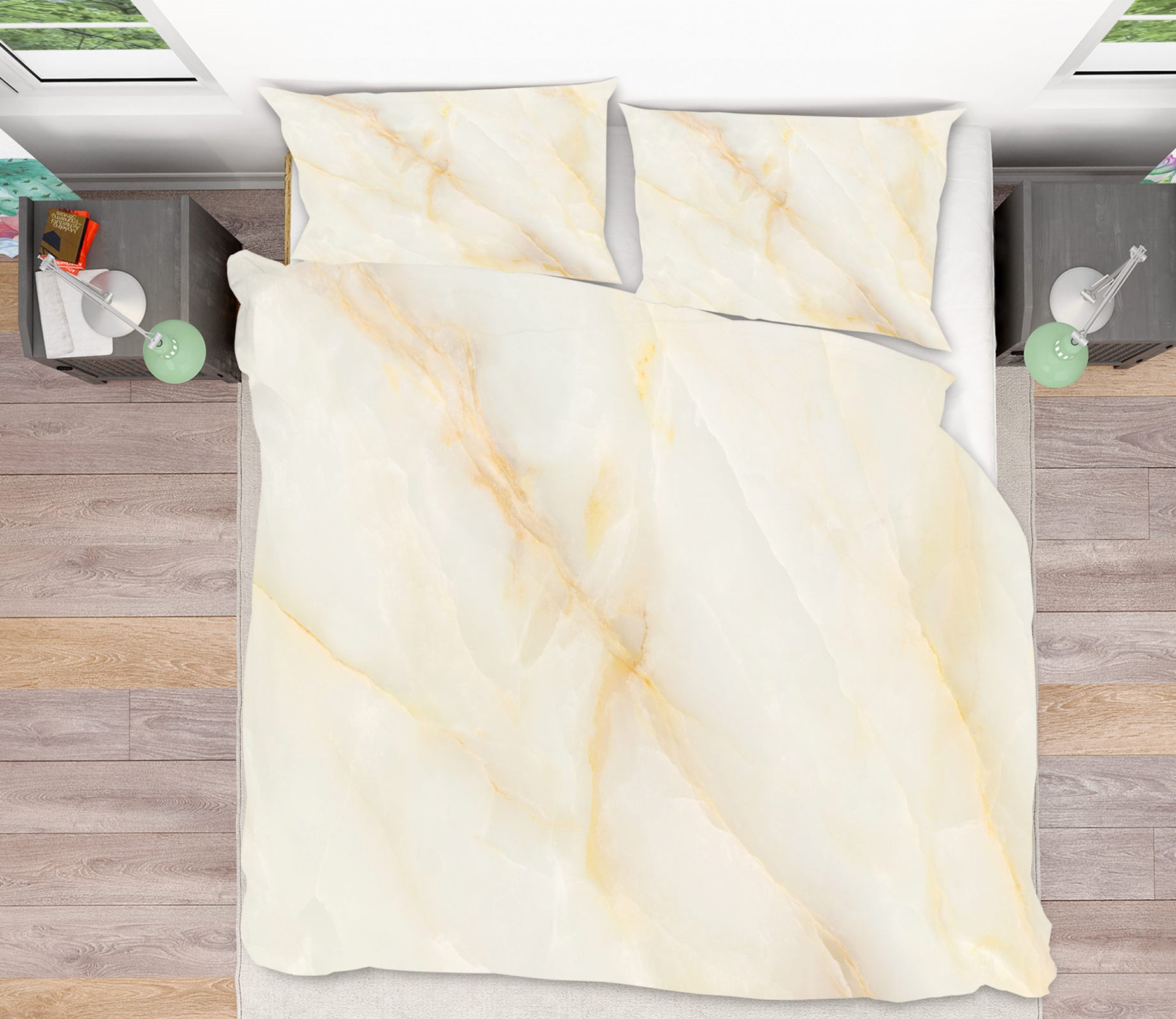 3D Marble Pattern 67073 Bed Pillowcases Quilt