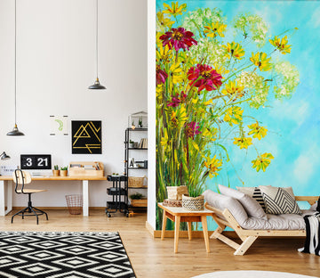 3D Yellow Flower 265 Skromova Marina Wall Mural Wall Murals