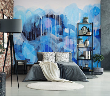 3D Watercolor Blue Paint 12107 Misako Chida Wall Mural Wall Murals