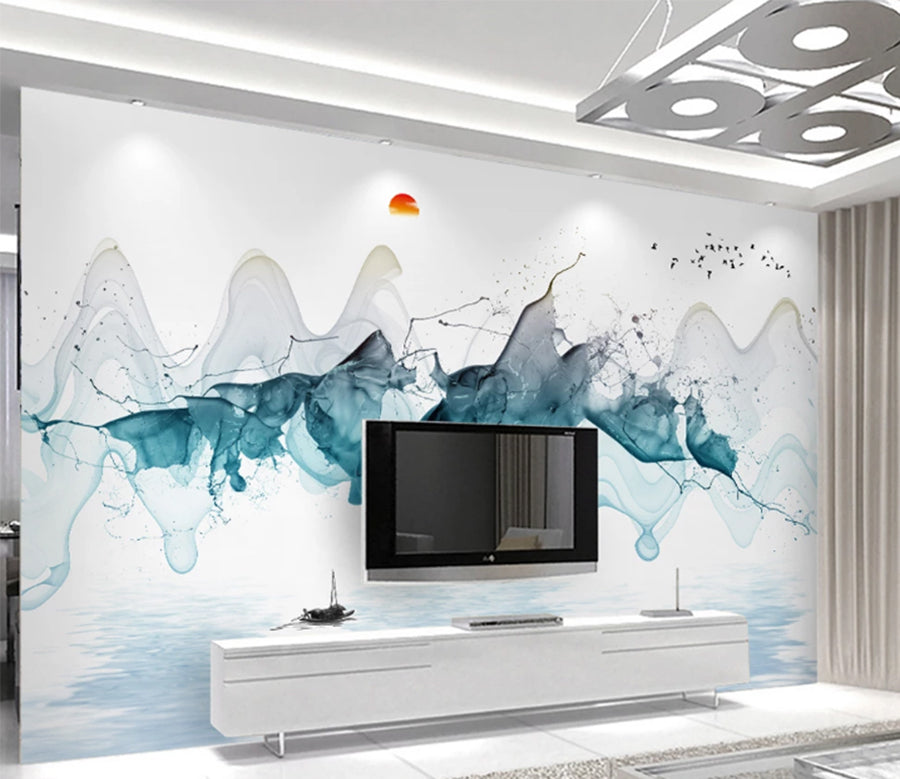 3D Lake Boat WC676 Wall Murals