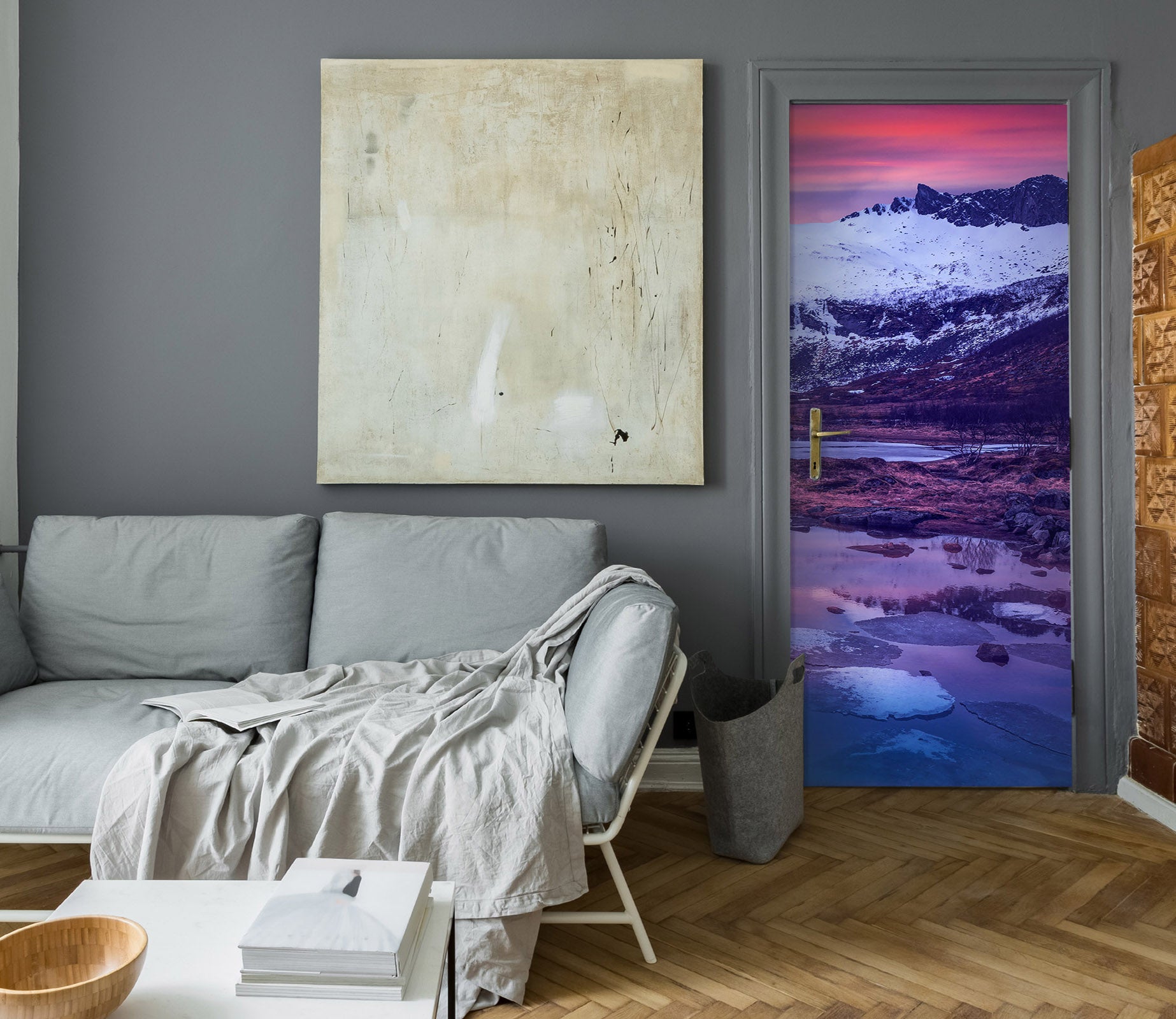 3D Lake Snow Mountain 11588 Marco Carmassi Door Mural