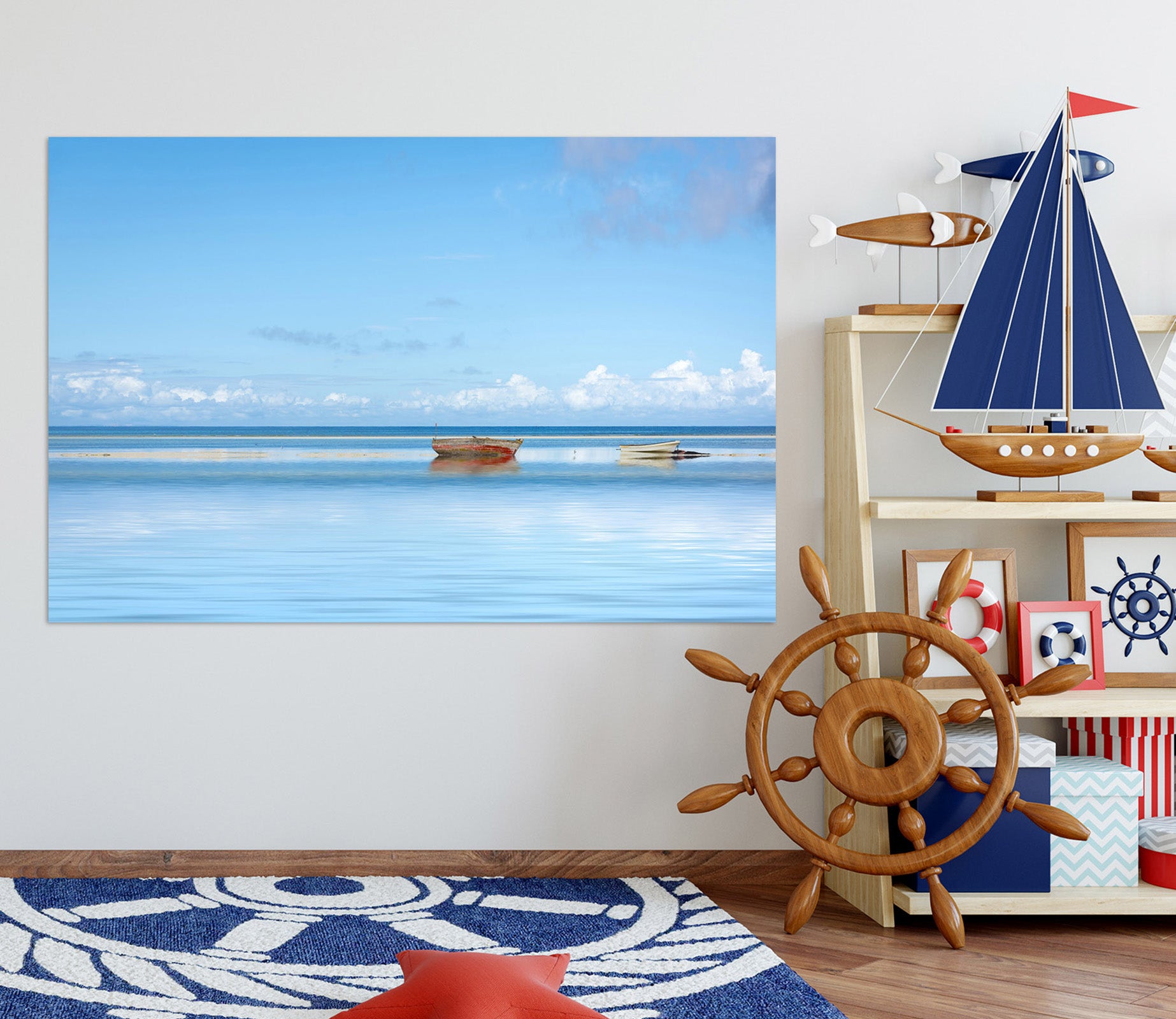 3D Sea Boat 151 Marco Carmassi Wall Sticker