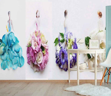 3D Flower Dress WG074 Wall Murals