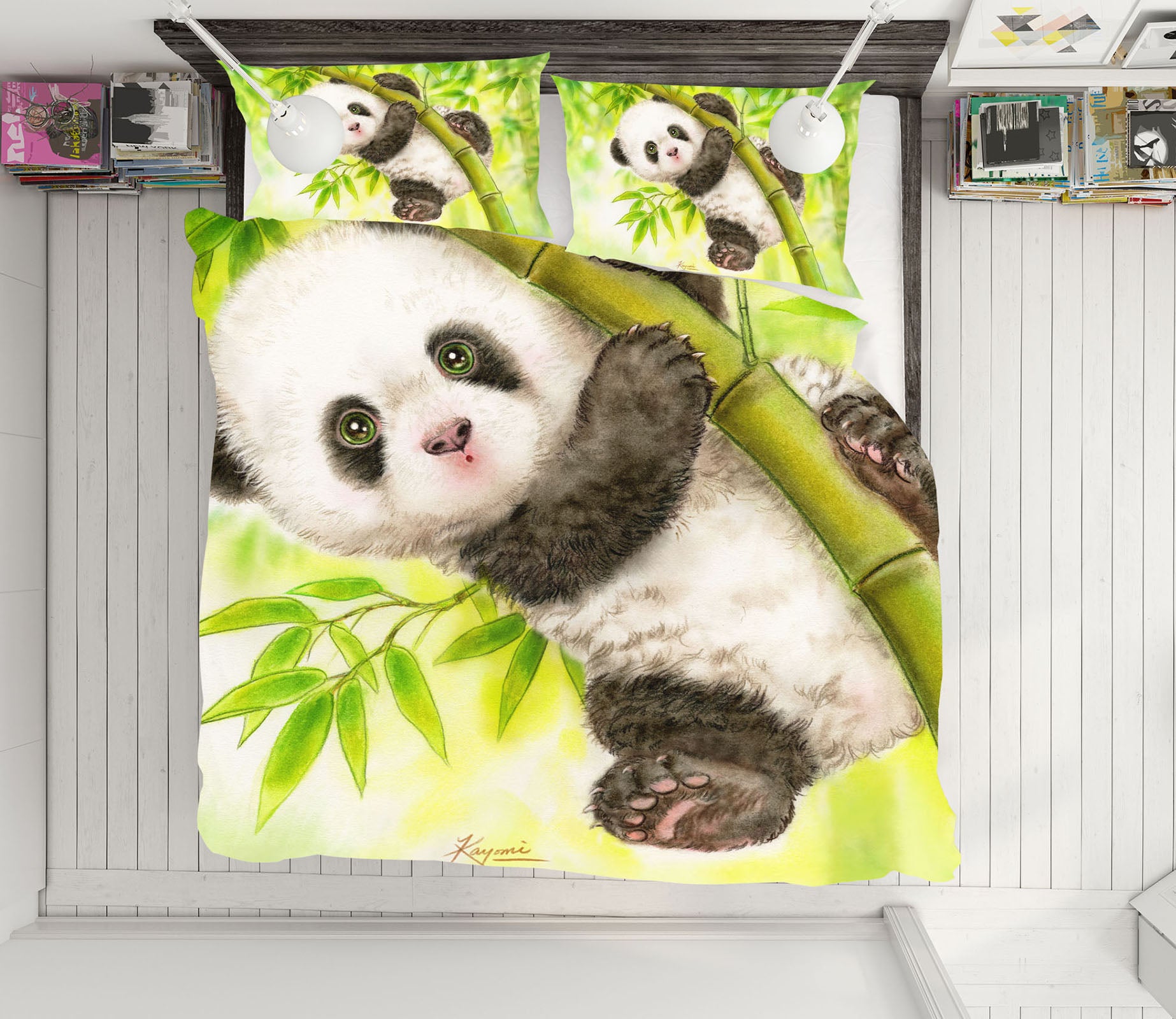 3D Cartoon Cute Panda 5806 Kayomi Harai Bedding Bed Pillowcases Quilt Cover Duvet Cover