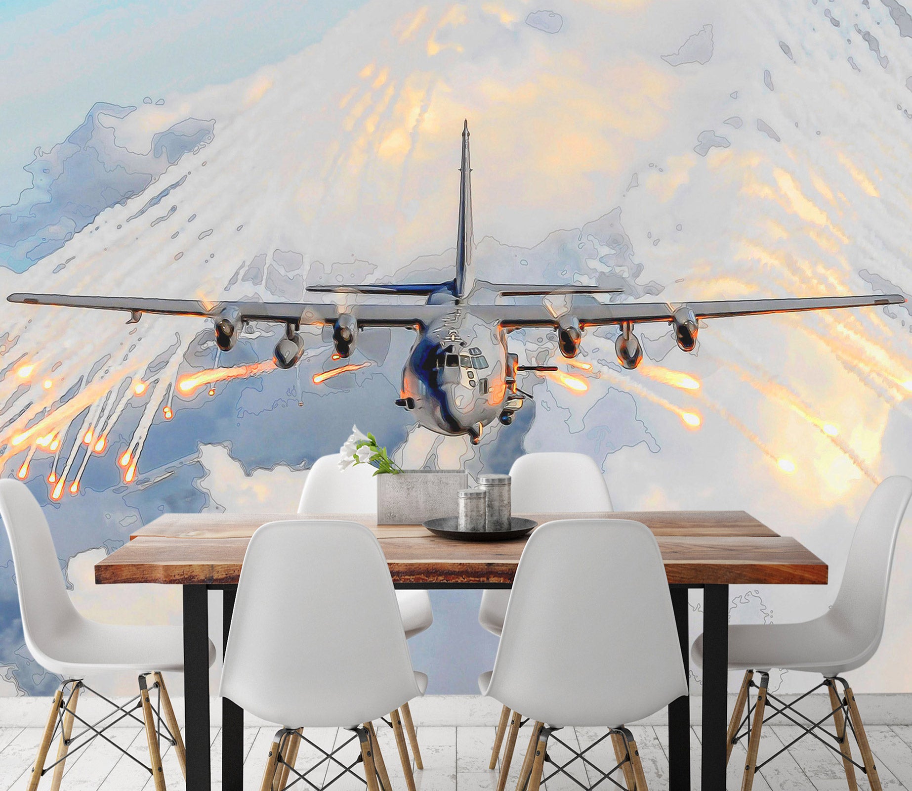 3D Airplane 90224 Alius Herb Wall Mural Wall Murals