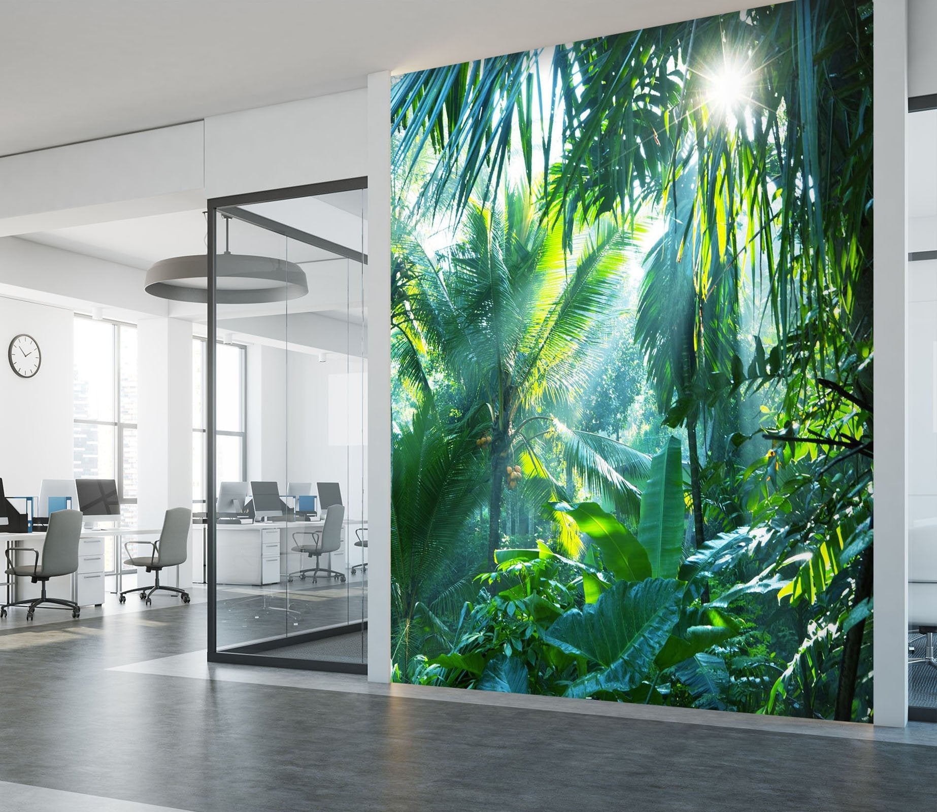 3D Green Leaves paradise 26 Wall Murals Wallpaper AJ Wallpaper 2 