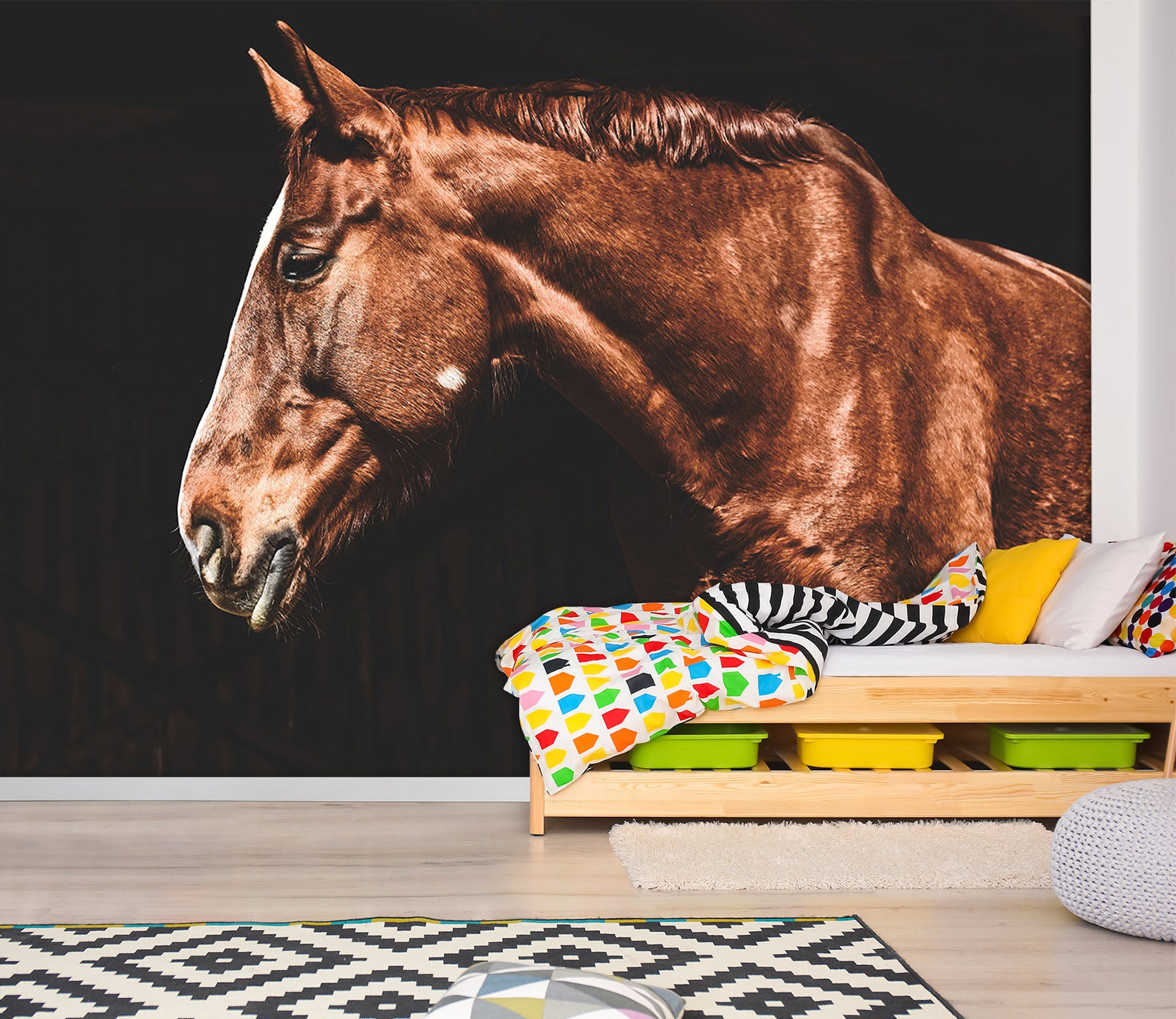 3D Brown Horse 157 Wall Murals