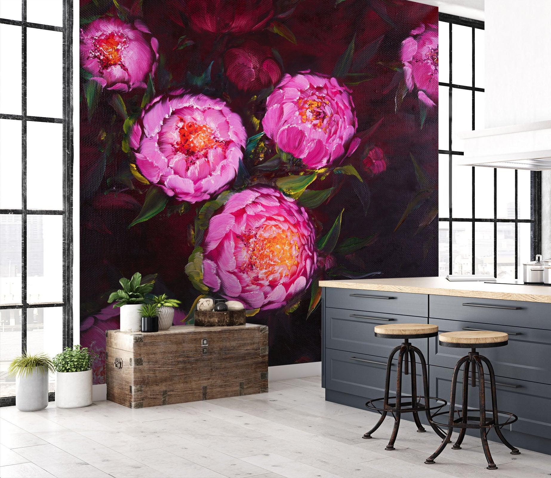 3D Pink Flower 157 Skromova Marina Wall Mural Wall Murals