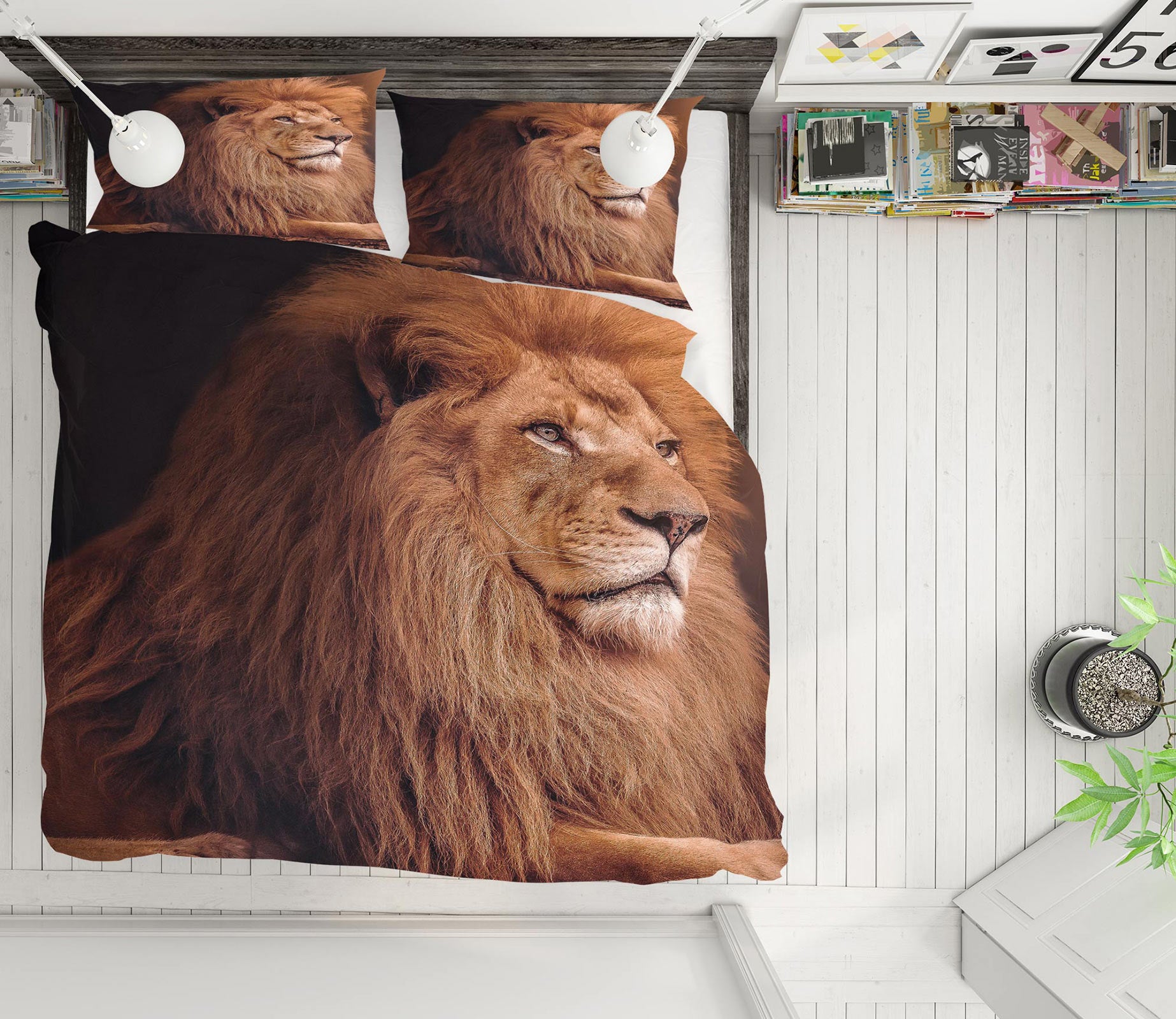 3D Lion 72034 Bed Pillowcases Quilt