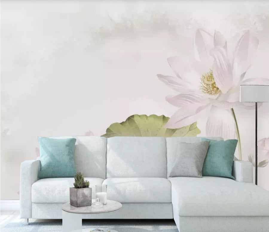 3D Pink Lotus WC550 Wall Murals