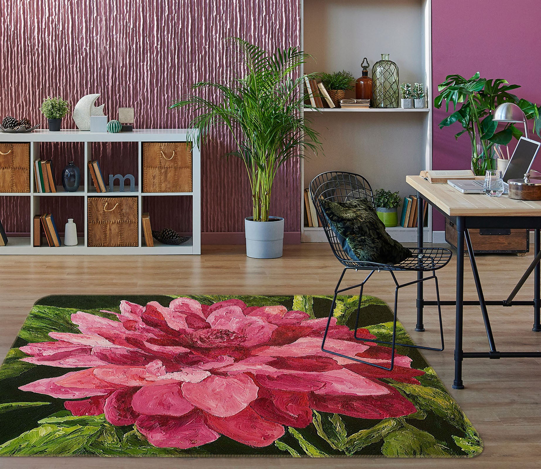 3D Flowers Bloom 1036 Allan P. Friedlander Rug Non Slip Rug Mat