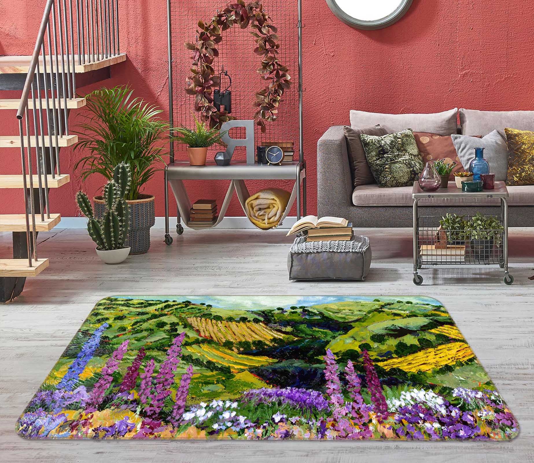 3D Different Garden 1024 Allan P. Friedlander Rug Non Slip Rug Mat