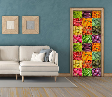 3D Vegetable Square Pattern 10646 Assaf Frank Door Mural