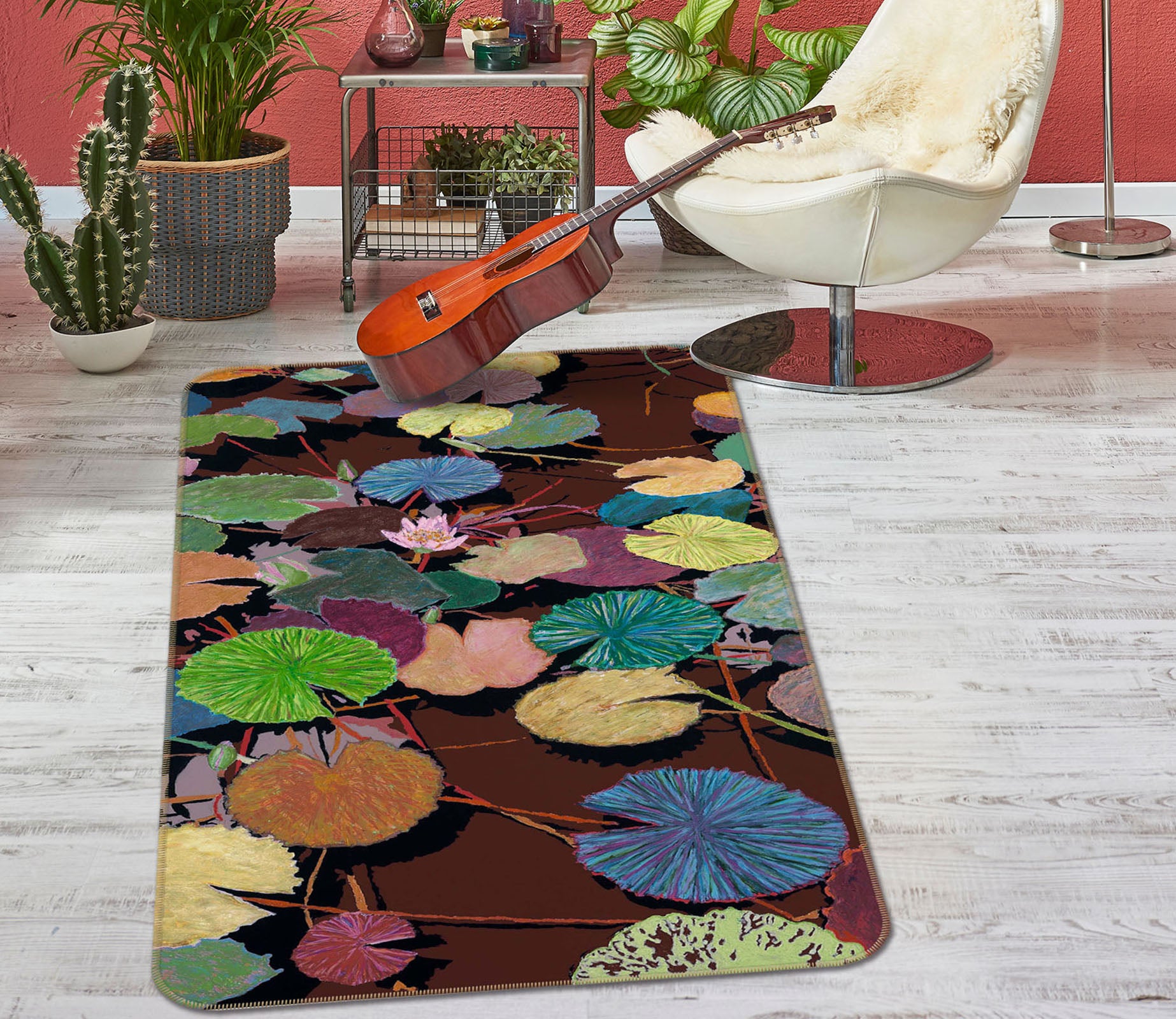 3D Dry Pond 3014 Allan P. Friedlander Rug Non Slip Rug Mat