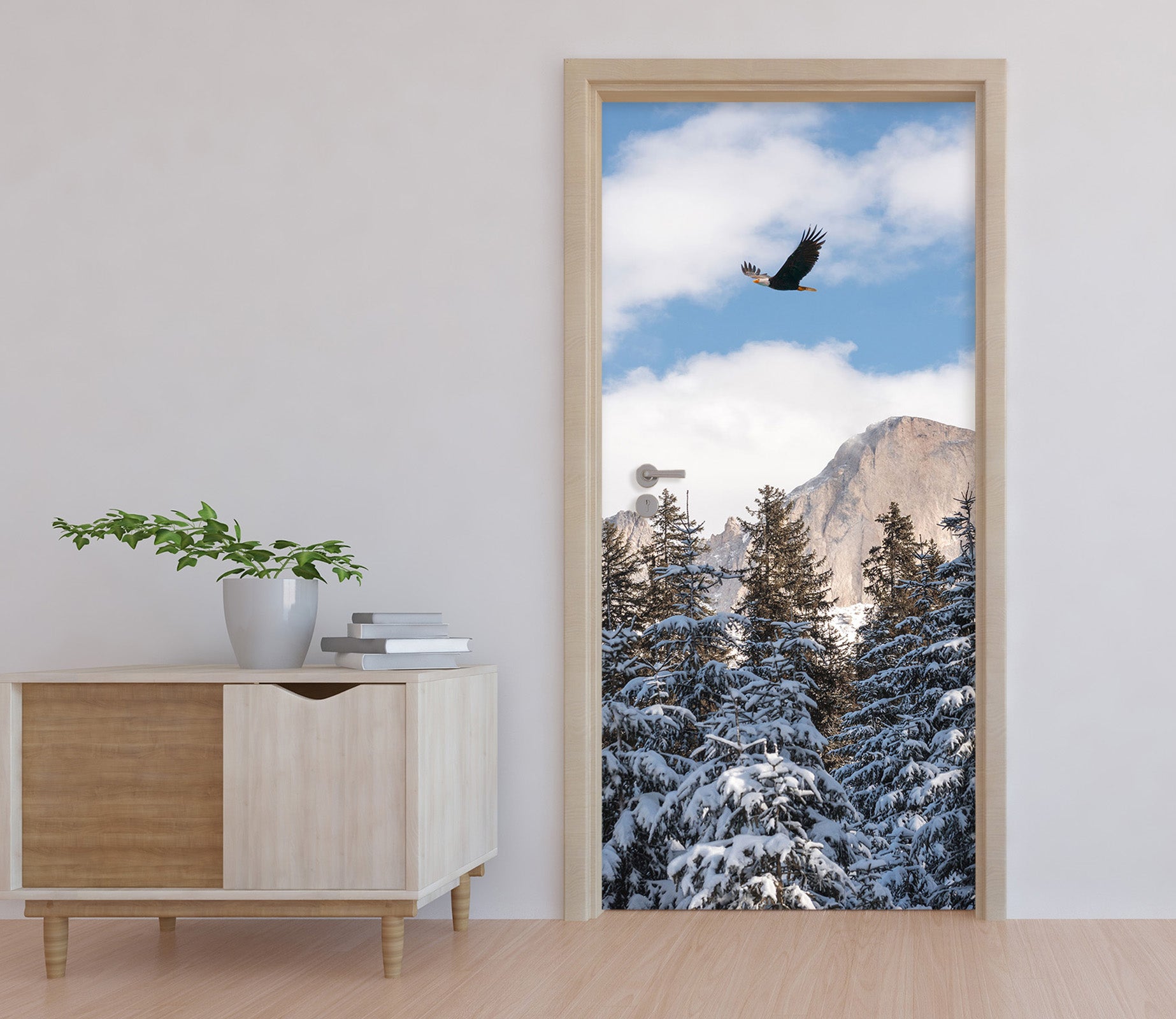 3D Forest Eagle 11970 Marco Carmassi Door Mural