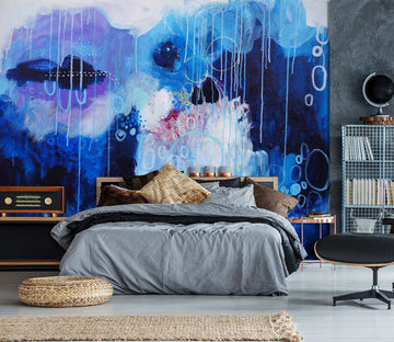 3D Blue Watercolor Texture 12106 Misako Chida Wall Mural Wall Murals