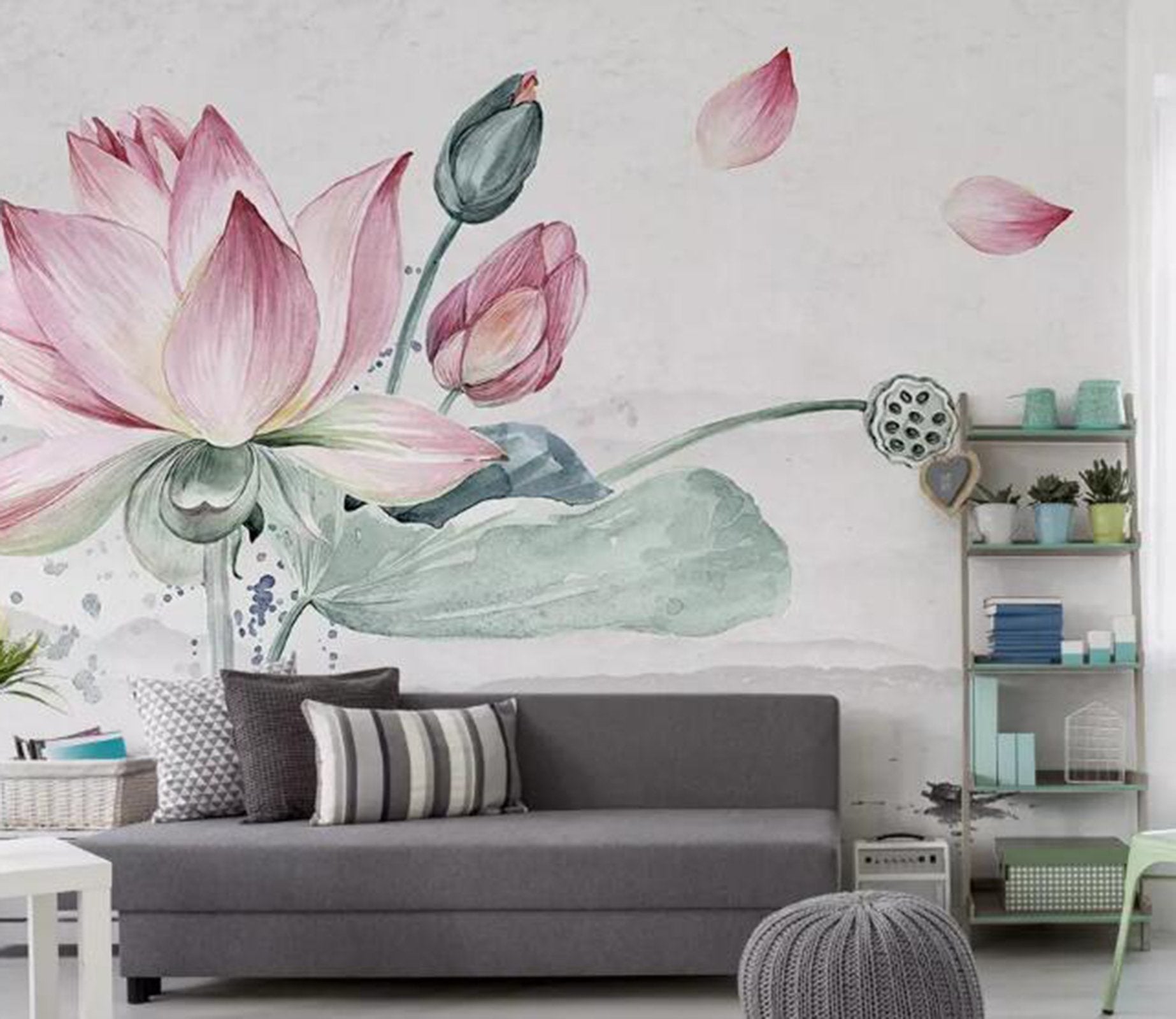 3D Beautiful Lotus WG08 Wall Murals Wallpaper AJ Wallpaper 2 