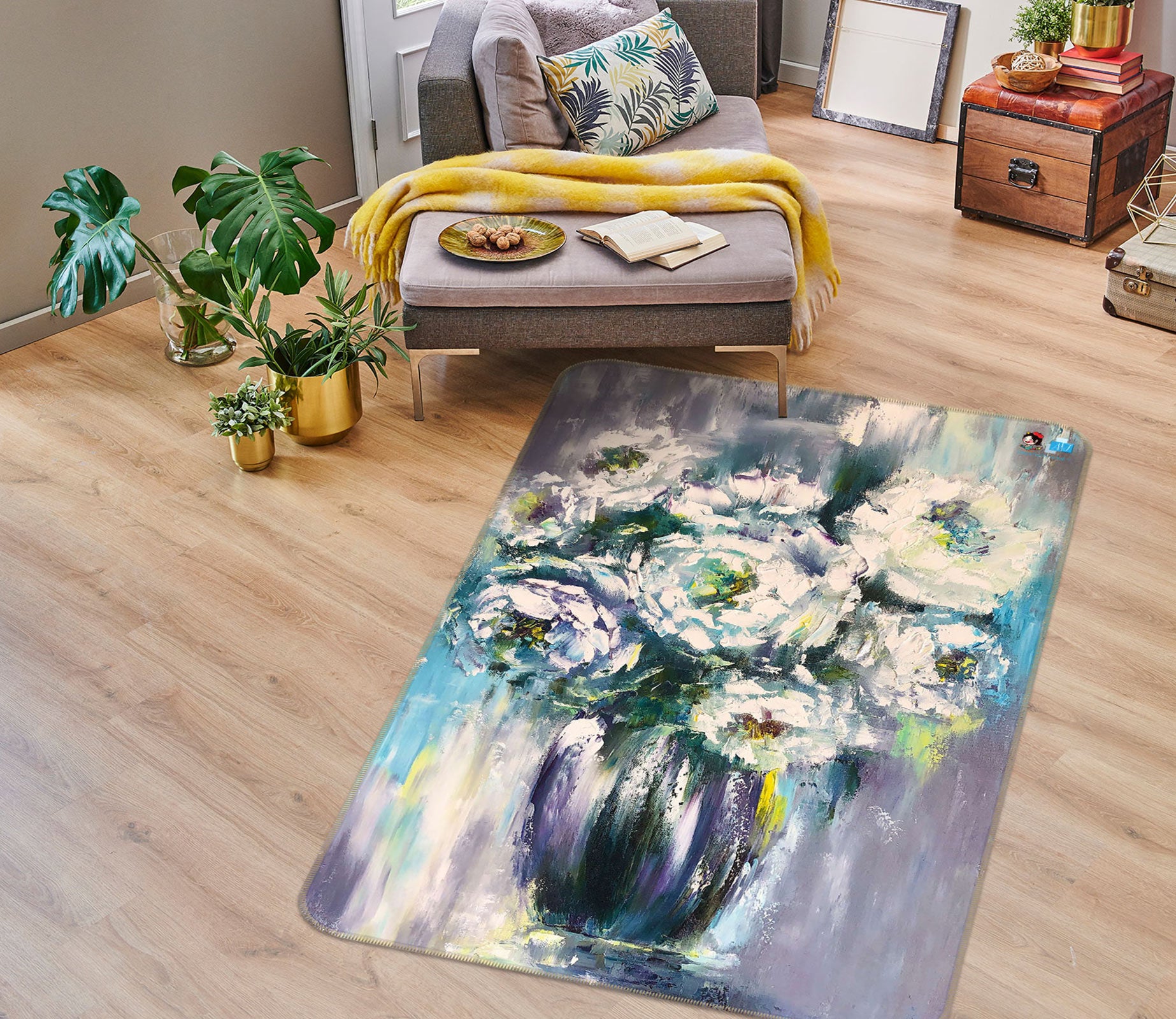 3D Vase Oil Painting 1185 Skromova Marina Rug Non Slip Rug Mat