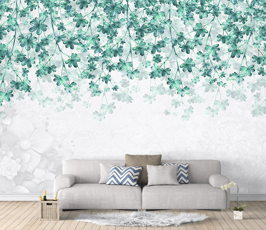 3D Green Leaf WG217 Wall Murals